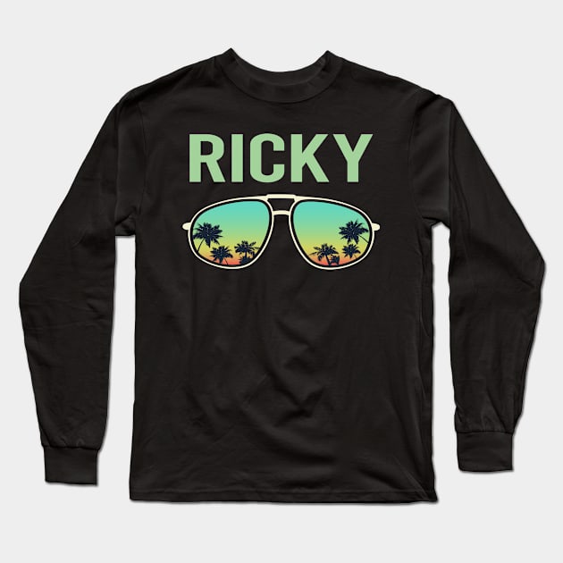 Cool Glasses - Ricky Name Long Sleeve T-Shirt by songuk